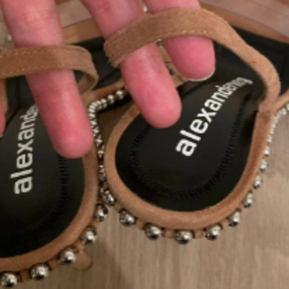 Alexander Wang Nova Transparent Camel Caramel Suede Slingback Sandal 7 (37.5) - Picture 7 of 11